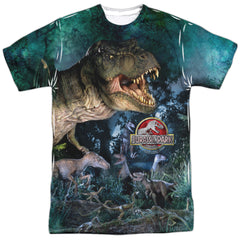 Jurassic Park Dinos Gather Men's Regular Fit Polyester Short-Sleeve T-Shirt
