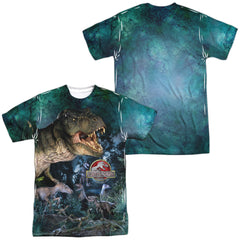 Jurassic Park Dinos Gather Men's Regular Fit Polyester Short-Sleeve T-Shirt