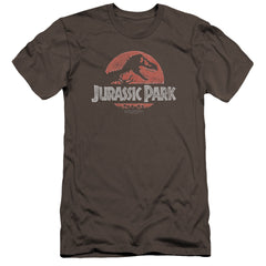 Jurassic Park Faded Logo Men's Ultra-Soft 30/1 Cotton Slim Short-Sleeve T-Shirt