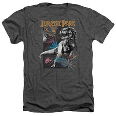 Jurassic Park Foliage Men's 30/1 Heather 60 40 Poly Short-Sleeve T-Shirt