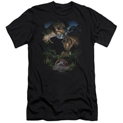 Jurassic Park Happy Family Men's Ultra-Soft 30/1 Cotton Slim Short-Sleeve T-Shirt