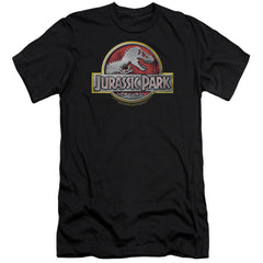 Jurassic Park Logo Men's Ultra-Soft 30/1 Cotton Slim Short-Sleeve T-Shirt
