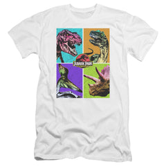 Jurassic Park Prehistoric Block Men's Ultra-Soft 30/1 Cotton Slim Short-Sleeve T-Shirt