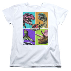 Jurassic Park Prehistoric Block Women's 18/1 Cotton Short-Sleeve T-Shirt