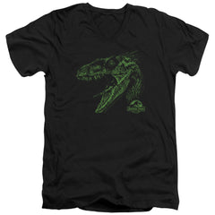 Jurassic Park Raptor Mount Men's 30/1 Cotton Slim V-Neck T-Shirt