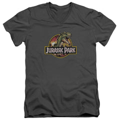 Jurassic Park Retro Rex Men's 30/1 Cotton Slim V-Neck T-Shirt