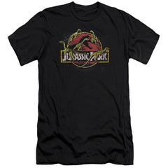 Jurassic Park Something Has Survived Men's Ultra-Soft 30/1 Cotton Slim Short-Sleeve T-Shirt