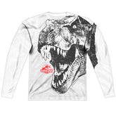 Jurassic Park T-Rex Head Men's Regular Fit Polyester Long-Sleeve T-Shirt
