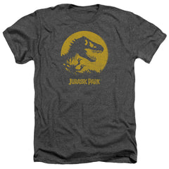 Jurassic Park T-Rex Sphere Men's 30/1 Heather 60 40 Poly Short-Sleeve T-Shirt