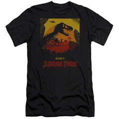 Jurassic Park Welcome To JP Men's Ultra-Soft 30/1 Cotton Slim Short-Sleeve T-Shirt