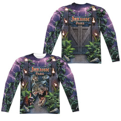 Jurassic Park Welcome To The Park Men's Regular Fit Polyester Long-Sleeve T-Shirt