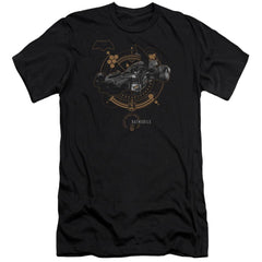 Justice League Movie Batmobile Men's Ultra-Soft 30/1 Cotton Slim Short-Sleeve T-Shirt