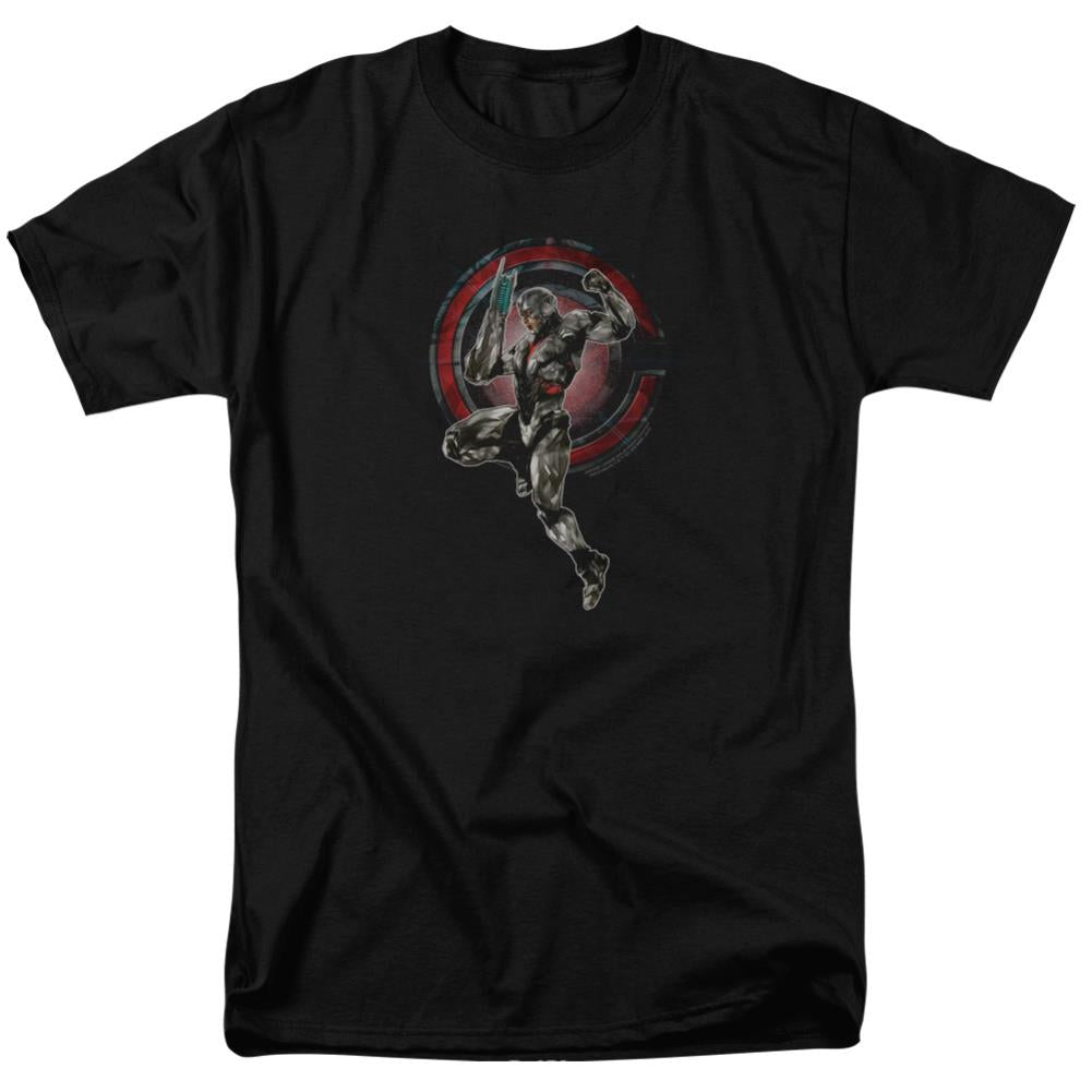 Justice League Movie Cyborg Men's 18/1 Cotton Short-Sleeve T-Shirt