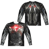 Justice League Movie Cyborg Uniform (Front/Back Print) Men's Regular Fit Polyester Long-Sleeve T-Shirt