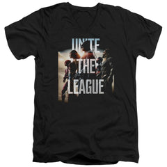 Justice League Movie Dawn Men's 30/1 Cotton Slim V-Neck T-Shirt