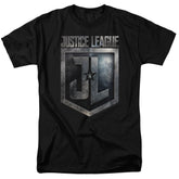 Justice League Movie Shield Logo Men's 18/1 Cotton Short-Sleeve T-Shirt