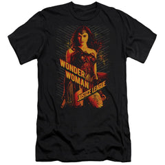 Justice League Movie Wonder Woman Men's Ultra-Soft 30/1 Cotton Slim Short-Sleeve T-Shirt