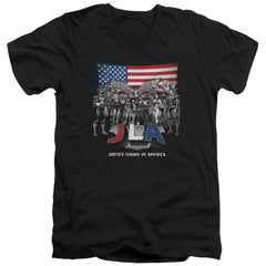 Justice League Of America All American League Men's 30/1 Cotton Slim V-Neck T-Shirt