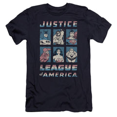 Justice League Of America American League Men's Ultra-Soft 30/1 Cotton Slim Short-Sleeve T-Shirt