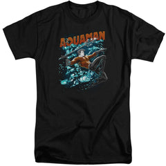 Justice League Of America Aqua Bubbles Men's 18/1 Tall Cotton Short-Sleeve T-Shirt