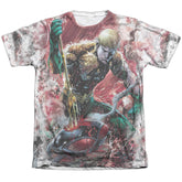Justice League Of America Aquaman VS Manta Men's Regular Fit Poly Cotton Short-Sleeve T-Shirt