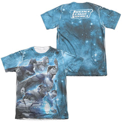 Justice League Of America Atmospheric (Front/Back Print) Men's Regular Fit Poly Cotton Short-Sleeve T-Shirt
