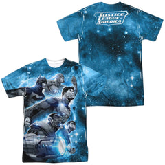 Justice League Of America Atmospheric (Front/Back Print) Men's Regular Fit Polyester Short-Sleeve T-Shirt