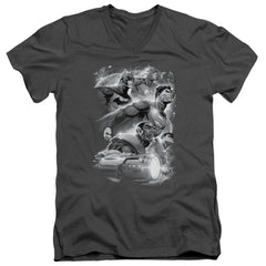 Justice League Of America Atmospheric Men's 30/1 Cotton Slim V-Neck T-Shirt