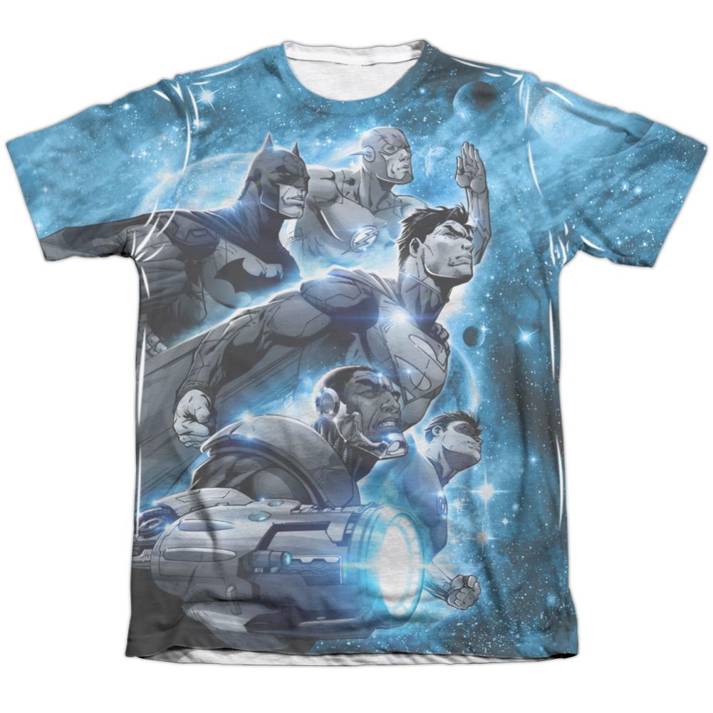 Justice League Of America Atmospheric Men's Regular Fit Poly Cotton Short-Sleeve T-Shirt