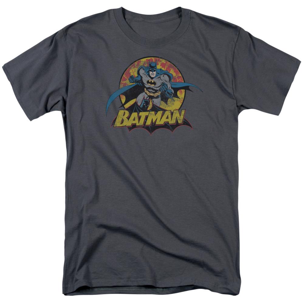 Justice League Of America Batman Rough Distress Men's 18/1 Cotton Short-Sleeve T-Shirt