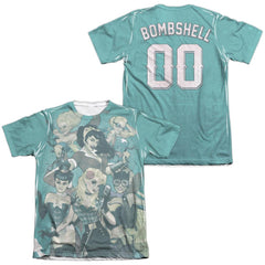Justice League Of America Bombshell Group (Front/Back Print) Men's Regular Fit Poly Cotton Short-Sleeve T-Shirt