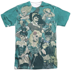 Justice League Of America Bombshell Group Men's Regular Fit Polyester Short-Sleeve T-Shirt