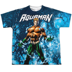 Justice League Of America Bubbles Everywhere Youth Regular Fit Poly Short-Sleeve T-Shirt
