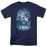 Justice League Of America Burst Men's 18/1 Cotton Short-Sleeve T-Shirt