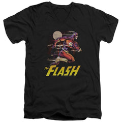 Justice League Of America City Run Men's 30/1 Cotton Slim V-Neck T-Shirt