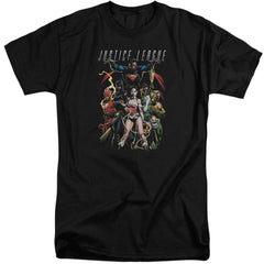 Justice League Of America Dark Days Men's 18/1 Tall Cotton Short-Sleeve T-Shirt