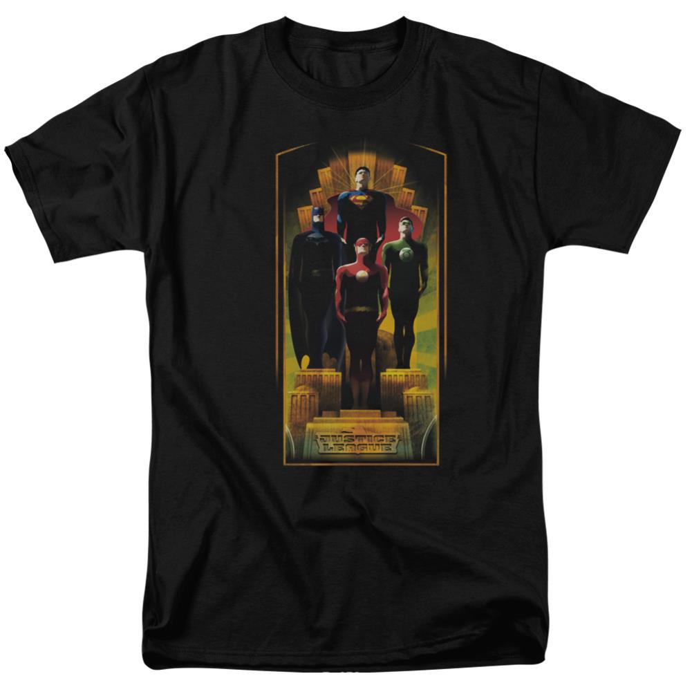 Justice League Of America Deco Men's 18/1 Cotton Short-Sleeve T-Shirt