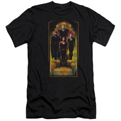 Justice League Of America Deco Men's Ultra-Soft 30/1 Cotton Slim Short-Sleeve T-Shirt