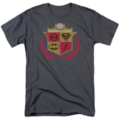 Justice League Of America Defenders Men's 18/1 Cotton Short-Sleeve T-Shirt
