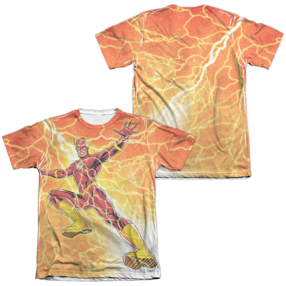 Justice League Of America Fast As Lightning Men's Regular Fit Poly Cotton Short-Sleeve T-Shirt