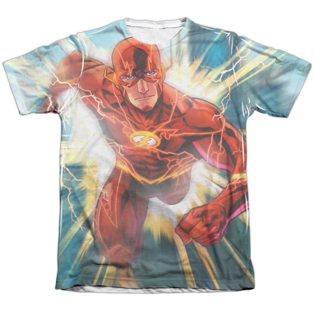 Justice League Of America Faster Than Lightning Men's Regular Fit Poly Cotton Short-Sleeve T-Shirt