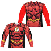 Justice League Of America Flash 52 (Front/Back Print) Men's Regular Fit Polyester Long-Sleeve T-Shirt