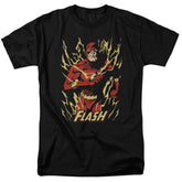 Justice League Of America Flash Flare Men's 18/1 Cotton Short-Sleeve T-Shirt