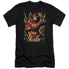 Justice League Of America Flash Flare Men's Ultra-Soft 30/1 Cotton Slim Short-Sleeve T-Shirt
