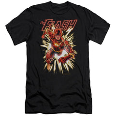 Justice League Of America Flash Glow Men's Ultra-Soft 30/1 Cotton Slim Short-Sleeve T-Shirt