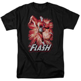 Justice League Of America Flash Red And Gray Men's 18/1 Cotton Short-Sleeve T-Shirt