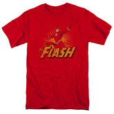 Justice League Of America Flash Rough Distress Men's 18/1 Cotton Short-Sleeve T-Shirt