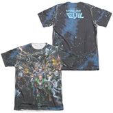 Justice League Of America Forever Evil (Front/Back Print) Men's Regular Fit Poly Cotton Short-Sleeve T-Shirt