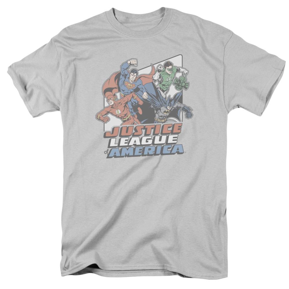 Justice League Of America Four Against Crime Men's 18/1 Cotton Short-Sleeve T-Shirt