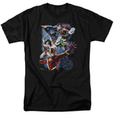 Justice League Of America Galactic Attack Color Men's 18/1 Cotton Short-Sleeve T-Shirt